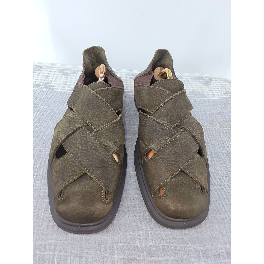 Woodland Mens Olive Green Leather Fisherman Sandals Shock Proof Sole Size 41